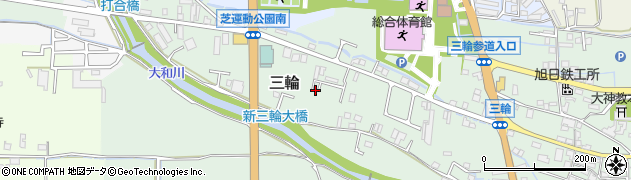 奈良県桜井市三輪1107-6周辺の地図