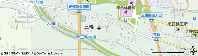 奈良県桜井市三輪1107-7周辺の地図