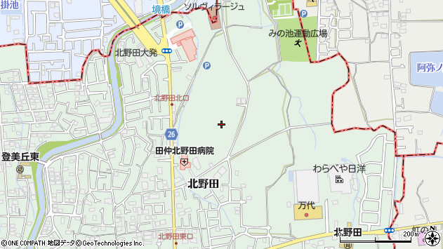 〒599-8123 大阪府堺市東区北野田の地図