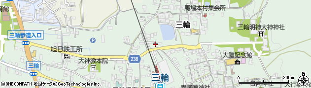 奈良県桜井市三輪1217周辺の地図