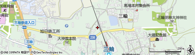 奈良県桜井市三輪1215周辺の地図