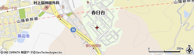 岡山県笠岡市春日台183周辺の地図