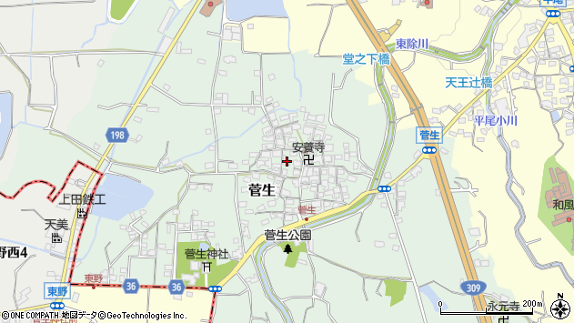 〒587-0041 大阪府堺市美原区菅生の地図