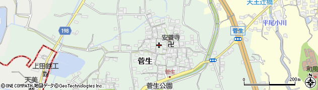 大阪府堺市美原区菅生周辺の地図