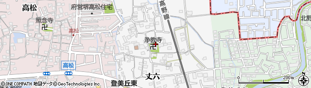 大阪府堺市東区丈六周辺の地図