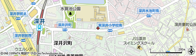 大阪府堺市中区深井沢町周辺の地図