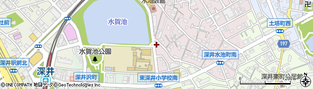 １００円クリーニング・コインズ深井水池店周辺の地図