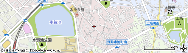 大阪府堺市中区深井水池町周辺の地図