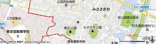 奈良県北葛城郡広陵町みささぎ台周辺の地図