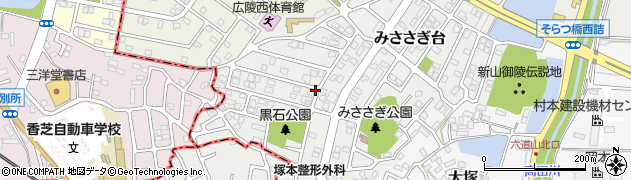 奈良県広陵町（北葛城郡）みささぎ台周辺の地図