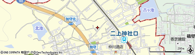 奈良県葛城市加守周辺の地図