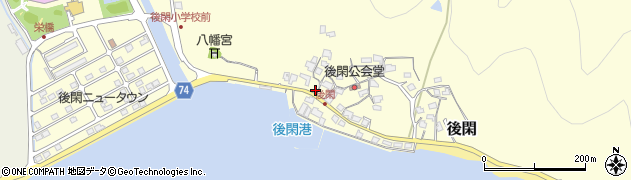 岡山県玉野市後閑周辺の地図
