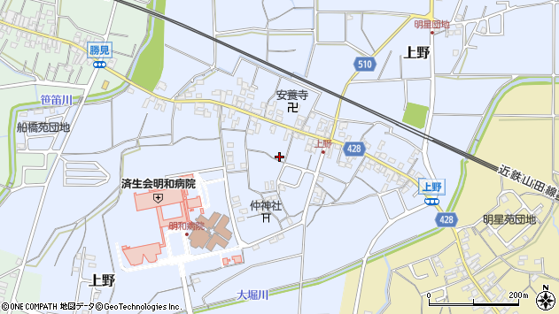 〒515-0312 三重県多気郡明和町上野の地図