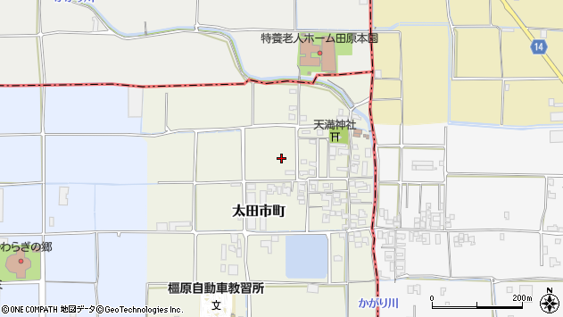 〒634-0001 奈良県橿原市太田市町の地図