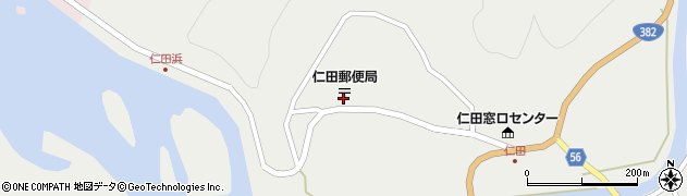 仁田郵便局周辺の地図