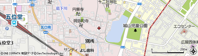 奈良県香芝市別所周辺の地図