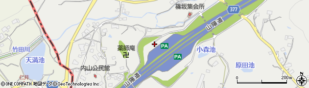 セブンイレブン山陽道篠坂ＰＡ上り店周辺の地図