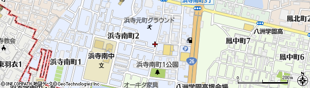 大阪府堺市西区浜寺南町周辺の地図
