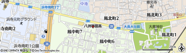 八洲学園高等学校周辺の地図