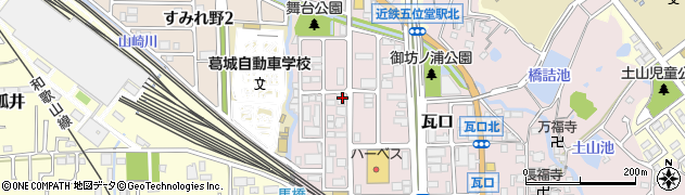 奈良県香芝市瓦口2180周辺の地図