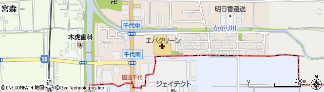 スーパー・エバグリーン　田原本店周辺の地図