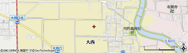 奈良県桜井市大西周辺の地図