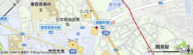 大阪いずみ市民生協　コープ大野芝周辺の地図