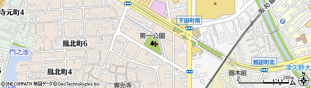 鳳北町第1公園周辺の地図