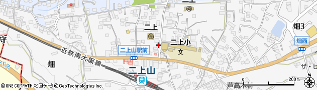 香芝二上郵便局周辺の地図