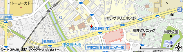 ＡＳＫベル津久野店周辺の地図