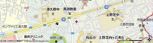 上野芝向ヶ丘町ひなざくら広場周辺の地図