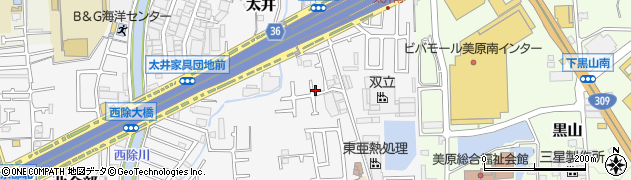 大阪府堺市美原区太井541周辺の地図