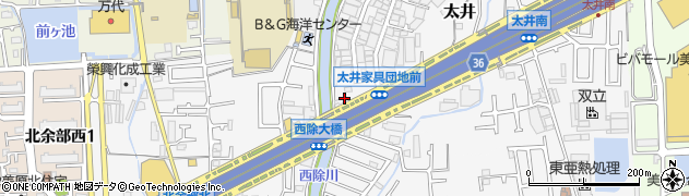 大阪府堺市美原区太井522周辺の地図