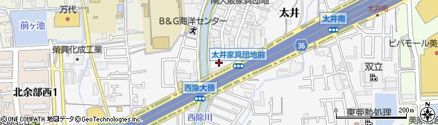 大阪府堺市美原区太井516周辺の地図