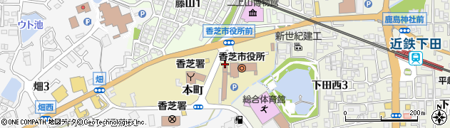 奈良県香芝市本町周辺の地図