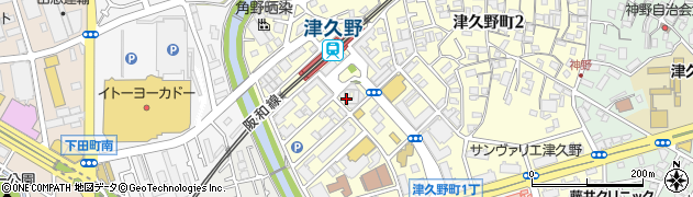 津久野飯店周辺の地図