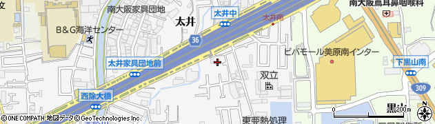 大阪府堺市美原区太井556周辺の地図