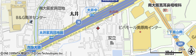 大阪府堺市美原区太井639周辺の地図