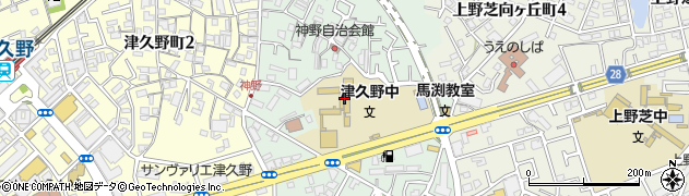 堺市立津久野中学校周辺の地図