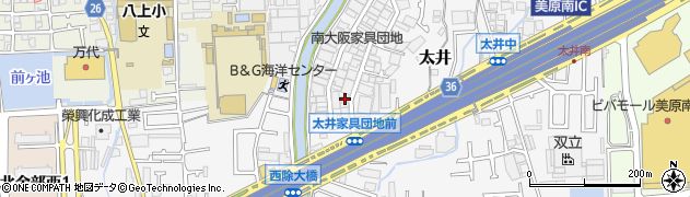 大阪府堺市美原区太井476周辺の地図