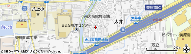 大阪府堺市美原区太井461周辺の地図