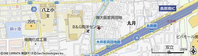 大阪府堺市美原区太井386周辺の地図