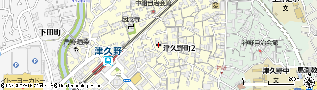 大阪府堺市西区津久野町周辺の地図