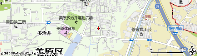 大阪府堺市美原区多治井周辺の地図