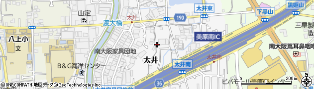 大阪府堺市美原区太井445周辺の地図