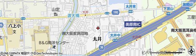 大阪府堺市美原区太井447周辺の地図