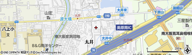 大阪府堺市美原区太井442周辺の地図