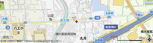 大阪府堺市美原区太井348周辺の地図