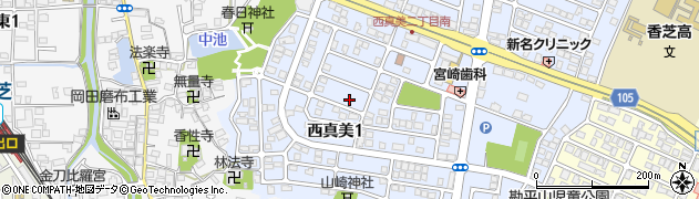 奈良県香芝市西真美1丁目周辺の地図