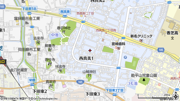 〒639-0222 奈良県香芝市西真美の地図